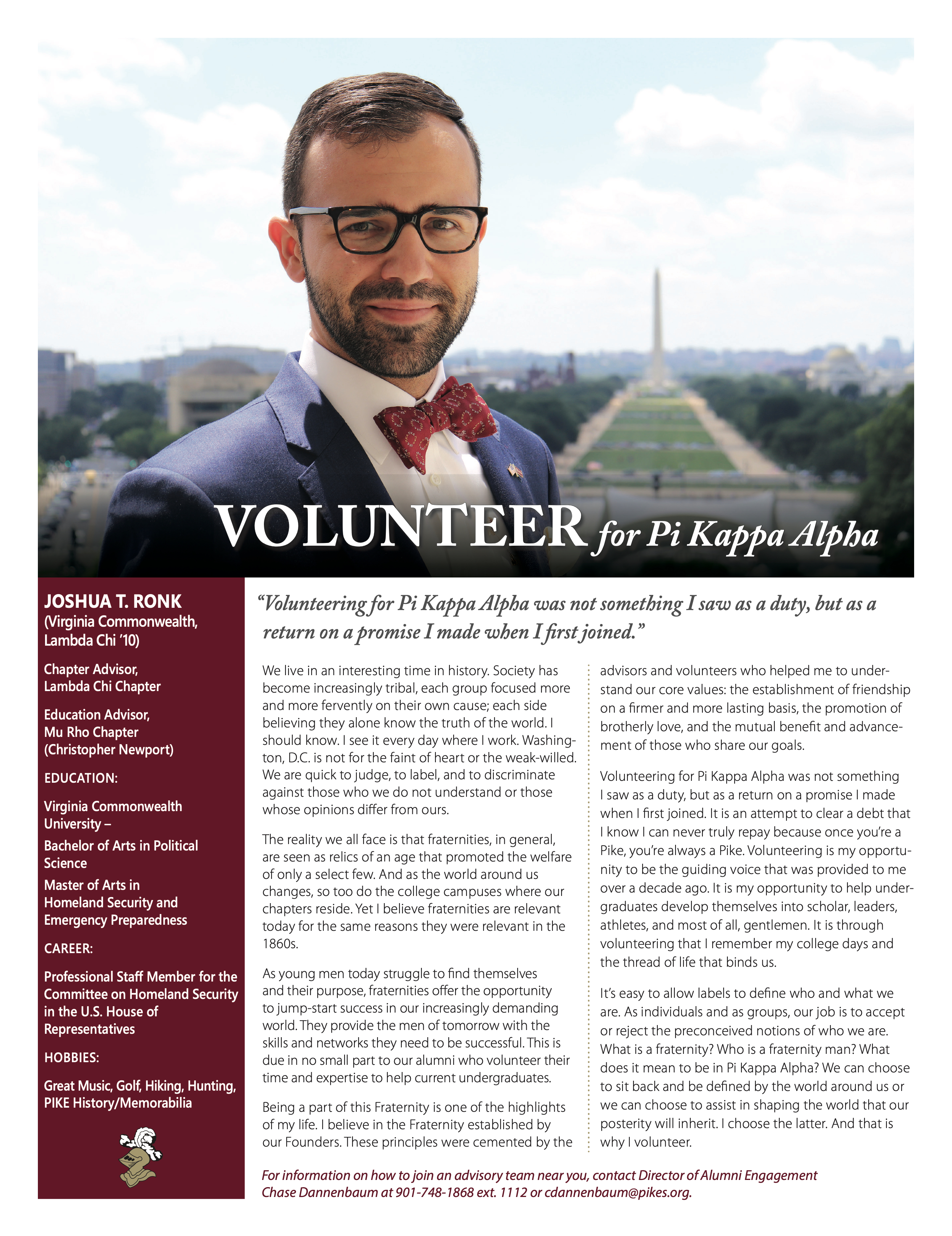 Volunteer for Pi Kappa Alpha, Summer 2019